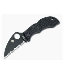 Spyderco Manbug Wharncliffe Lightweight Black Fully Serrated - SP-MBKWSBK 1