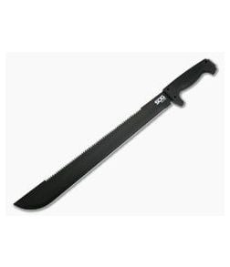 SOG SOGfari 18" Machete Black Stainless Steel Saw Back Fixed Blade MC02-N - SOG-MC02-N 1