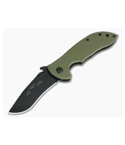 Emerson Knives Mini Commander Jungle Green Black Plain Edge Standoffs - EM-MINI-JGL-COM-BT-ST 1