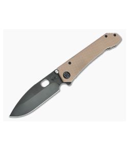 Medford 187 DP Drop Point Black PVD D2 Tan G10 Titanium Frame Lock Folder MKT073 - MKT-MKT073 1