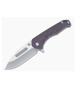 Medford Praetorian Slim Flipper Drop Point Tumbled S35VN Violet Titanium Frame Lock Folder MKT077 - MKT-MKT077 1