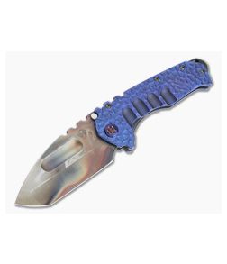 Medford Praetorian Ti Tanto Vulcan 3V Faced Blue Peaks and Valleys Titanium Folder MKT082 - MKT-MKT082 1