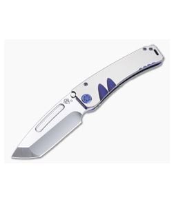 Medford Knives Marauder Tanto Tumbled S35VN Silver Faced Two-Tone Titanium Folder MKT086 - MKT-MKT086 1