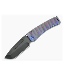 Medford Knives Marauder Tanto PVD S35VN Cement Violet Armadillo Milled Titanium Folder MKT094 - MKT-MKT094 1