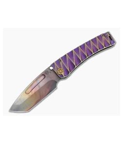 Medford Knives Marauder Tanto Vulcan S35VN Violet Bronze Lightning Milled Titanium Folder MKT095 - MKT-MKT095 1