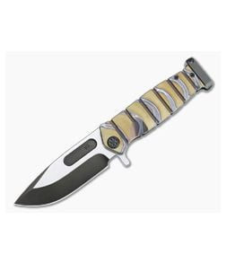 Medford USMC Fighter Flipper Two-Tone PVD S35VN Bronze Faced Flamed & PVD Titanium Frame Lock MKT098 - MKT-MKT098 1