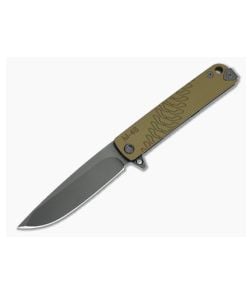 Medford M-48 Black PVD S35VN Yellow Aluminum Titanium Frame Lock Flipper MKT106 - MKT-MKT106 1