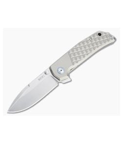 MKM Mikita x Terzuola Maximo Stonewashed M390 Gray Titanium Frame Lock Flipper MM-T - MKM-MM-T 1