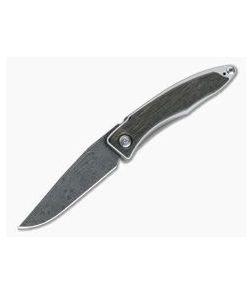 Chris Reeve Mnandi Raindrop Damascus Bog Oak Wood Gentleman's Titanium Frame Lock Folder MNA-1006-002 - CRK-MNA-1006-002 1