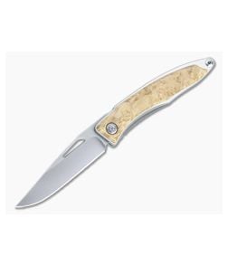 Chris Reeve Mnandi S45VN Box Elder Wood Inlaid Titanium Dress Carry Folder 010 - CRK-MNA-1008-010 1