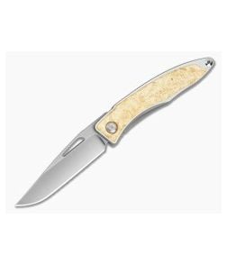 Chris Reeve Mnandi Box Elder Burl Wood Polished Titanium MagnaCut Frame Lock Knife (2.75" Blade) MNA-1008-026 - CRK-MNA-1008-026 1