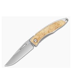 Chris Reeve Mnandi Box Elder Burl Wood Polished Titanium MagnaCut Frame Lock Knife (2.75" Blade) MNA-1008-028 - CRK-MNA-1008-028 1