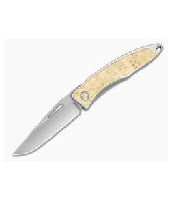 Chris Reeve Mnandi Box Elder Burl Wood Polished Titanium MagnaCut Frame Lock Knife (2.75" Blade) MNA-1008-029 - CRK-MNA-1008-029 1