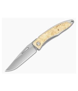 Chris Reeve Mnandi Box Elder Burl Wood Polished Titanium MagnaCut Frame Lock Knife (2.75" Blade) MNA-1008-031 - CRK-MNA-1008-031 1