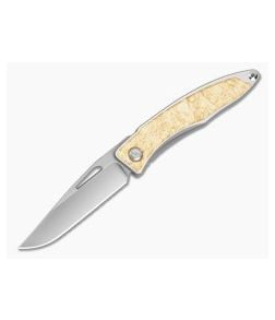 Chris Reeve Mnandi Box Elder Burl Wood Polished Titanium MagnaCut Frame Lock Knife (2.75" Blade) MNA-1008-034 - CRK-MNA-1008-034 1