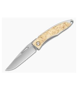 Chris Reeve Mnandi Box Elder Burl Wood Polished Titanium MagnaCut Frame Lock Knife (2.75" Blade) MNA-1008-036 - CRK-MNA-1008-036 1