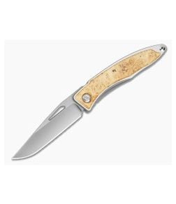 Chris Reeve Mnandi Box Elder Burl Wood Polished Titanium MagnaCut Frame Lock Knife (2.75" Blade) MNA-1008-037 - CRK-MNA-1008-037 1