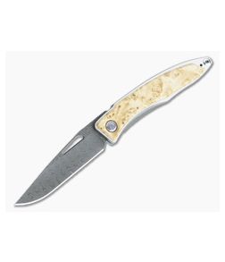 Chris Reeve Mnandi Box Elder Ladder Damascus Frame Lock Folder 001 - CRK-MNA-1012-001 1