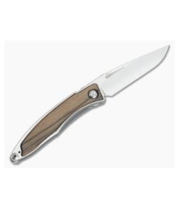 Chris Reeve Mnandi Left Handed Macassar Ebony Wood Gentleman's Titanium Frame Lock Folder MNA-1017 - CRK-MNA-1017 1