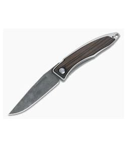 Chris Reeve Mnandi Raindrop Damascus Macassar Ebony Gentleman's Titanium Frame Lock Folder MNA-1022-002 - CRK-MNA-1022-002 1