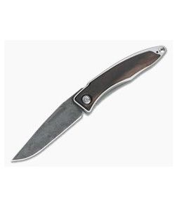 Chris Reeve Mnandi Raindrop Damascus Macassar Ebony Gentleman's Titanium Frame Lock Folder MNA-1022 - CRK-MNA-1022 1