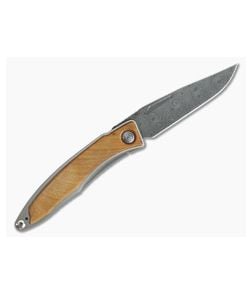 Chris Reeve Mnandi Left Handed Thuya Wood with Nichols Raindrop Damascus - CRK-MNA-1037 1