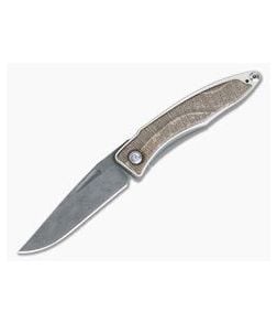 Chris Reeve Mnandi Platan Wood with Nichols Raindrop Damascus MNA-1114-01 - CRK-MNA-1114-01 1