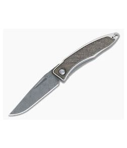 Chris Reeve Mnandi Platan Wood with Nichols Raindrop Damascus MNA-1114-02 - CRK-MNA-1114-02 1