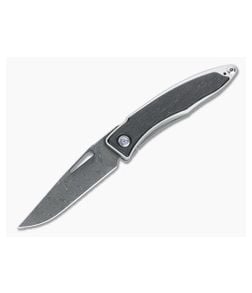 Chris Reeve Mnandi Bog Oak Boomerang Damascus Frame Lock Folder 002 - CRK-MNA-1116-002 1