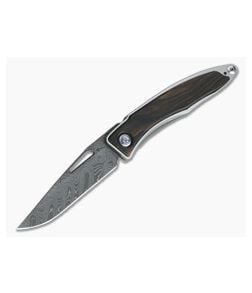 Chris Reeve Mnandi Macassar Ebony Boomerang Damascus Frame Lock Folder MNA-1120-001 - CRK-MNA-1120-001 1