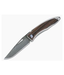 Chris Reeve Mnandi Macassar Ebony Boomerang Damascus Frame Lock Folder MNA-1120-002 - CRK-MNA-1120-002 1