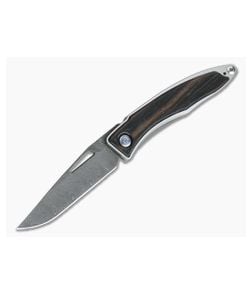 Chris Reeve Mnandi Macassar Ebony Boomerang Damascus Frame Lock Folder MNA-1120-003 - CRK-MNA-1120-003 1