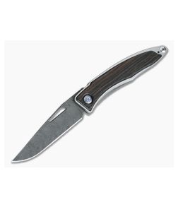 Chris Reeve Mnandi Macassar Ebony Boomerang Damascus Frame Lock Folder MNA-1120 - CRK-MNA-1120 1