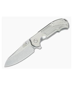 Hinderer Knives MP-1 3.25" Stonewashed Titanium Flipper - HK-MP1-001 1