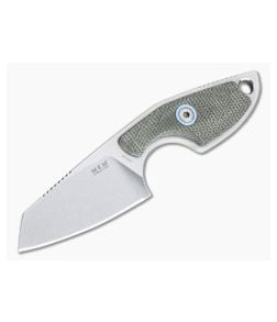 MKM Mikita Mikro 2 Vox Sheepsfoot Stonewashed M390 Green Canvas Micarta Neck Knife MR02-GC - MKM-MR02-GC 1