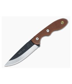 TOPS Knives Mini Scandi Knife 2.5 Brown Canvas Micarta - TP-MSK25 1