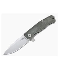 LionSteel Myto Satin M390 Green Canvas Micarta Titanium Frame Lock Flipper MT01-CVG - LS-MT01-CVG 1