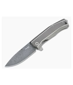 LionSteel Myto Stainless Damascus Gray Titanium Frame Lock Flipper - LS-MT01D-GY 1
