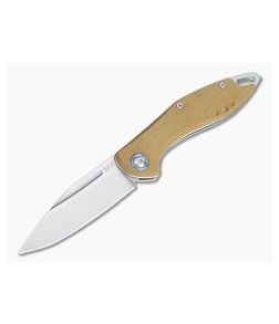 MKM Mikita Burnley Fara Natural Canvas Micarta M390 Slip Joint Folder MY01-NC - MKM-MY01-NC 1
