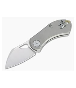 GiantMouse ACE Nibbler Liner Lock Satin 20CV Gray Titanium Folder - GM-NIBBLER-TITANIUM 1
