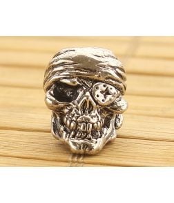 Schmuckatelli One-Eyed Jack Skull Bead Antique Rhodium Plated - ST-OJAR 1