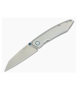 RUIKE P831-SF Stonewash 14c28n Wharncliffe Stainless Steel Frame Lock - RU-P831-SF 1