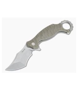 RUIKE P881-W Karambit Stonewash 14C28N Tan G10 Tactical Liner Lock Flipper - RU-P881-W 1