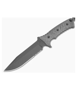 Chris Reeve Pacific Black Canvas Micarta Serrated MagnaCut Black Cerakote Fixed Blade Knife (6" Blade) PAC-1001 - CRK-PAC-1001 1