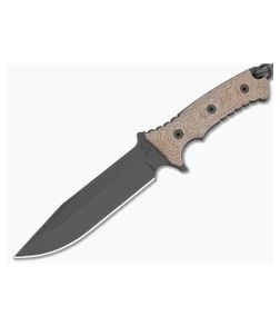 Chris Reeve Pacific Natural Canvas Micarta MagnaCut Black Cerakote Fixed Blade Knife (6" Blade) PAC-1011 - CRK-PAC-1011 1