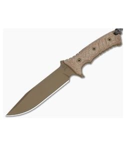 Chris Reeve Pacific Natural Canvas Micarta MagnaCut Flat Dark Earth Cerakote Fixed Blade Knife (6" Blade) PAC-1013 - CRK-PAC-1013 1