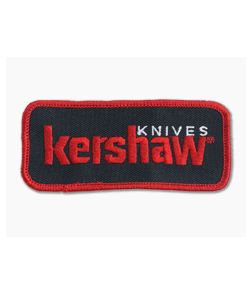 Kershaw Knives Logo Patch 3.5" x 1.5" - KS-PATCHKERLOGOBLKRED 1