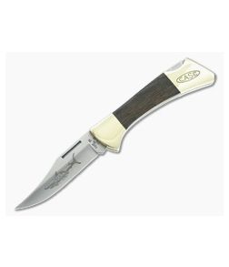 Case 1988 Mako Back Lock Pakka Wood Handles Satin Tru-Sharp Blade Pre-Owned - CA-PC004 1