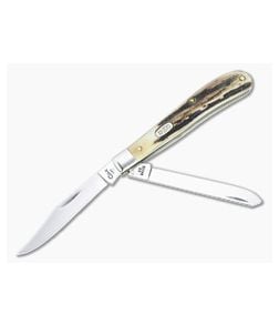 Case 1998 Slim Line Trapper Stag Handles Tru-Sharp Blades PC005 - CA-PC005 1
