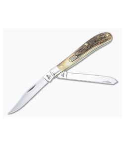 Case 1998 Slim Line Trapper Stag Handles Tru-Sharp Blades PC006 - CA-PC006 1